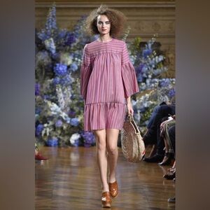 Vaness Seward Denaide Silk Striped Dress